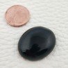 Onice Nera Naturale Forma Ovale Piatto Cabochon Liscio Fatto a Mano 24X20X6mm 24,35 Carati 1pz