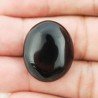Onice Nera Naturale Forma Ovale Piatto Cabochon Liscio Fatto a Mano 24X20X6mm 24,35 Carati 1pz