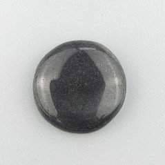 Agata Nero Chiaro Naturale Forma Tondo Piatto Cabochon Liscio Fatto a Mano 18X18X5mm 16,50 Carati 1pz
