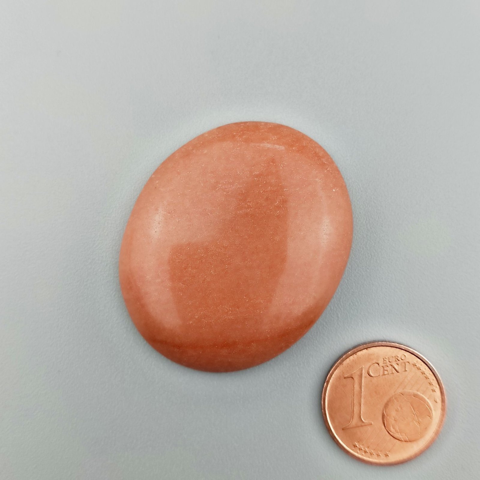 Avventurina Arancione Naturale Forma Ovale Piatto Cabochon Liscio Fatto a Mano35X29X7mm 58,70 Carati 1pz