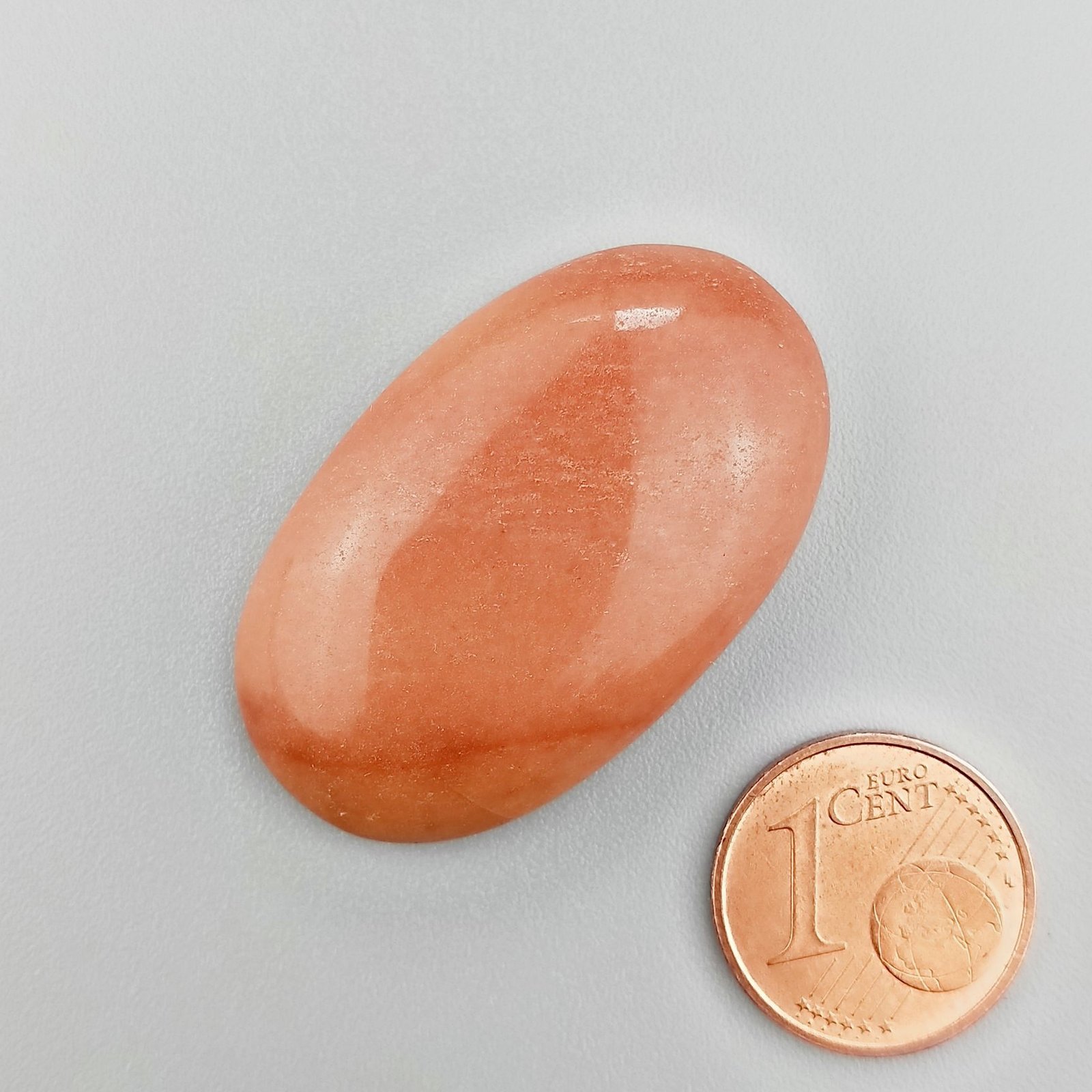 Avventurina Arancione Naturale Forma Ovale Piatto Cabochon Liscio Fatto a Mano35X21X7mm 49,20 Carati 1pz