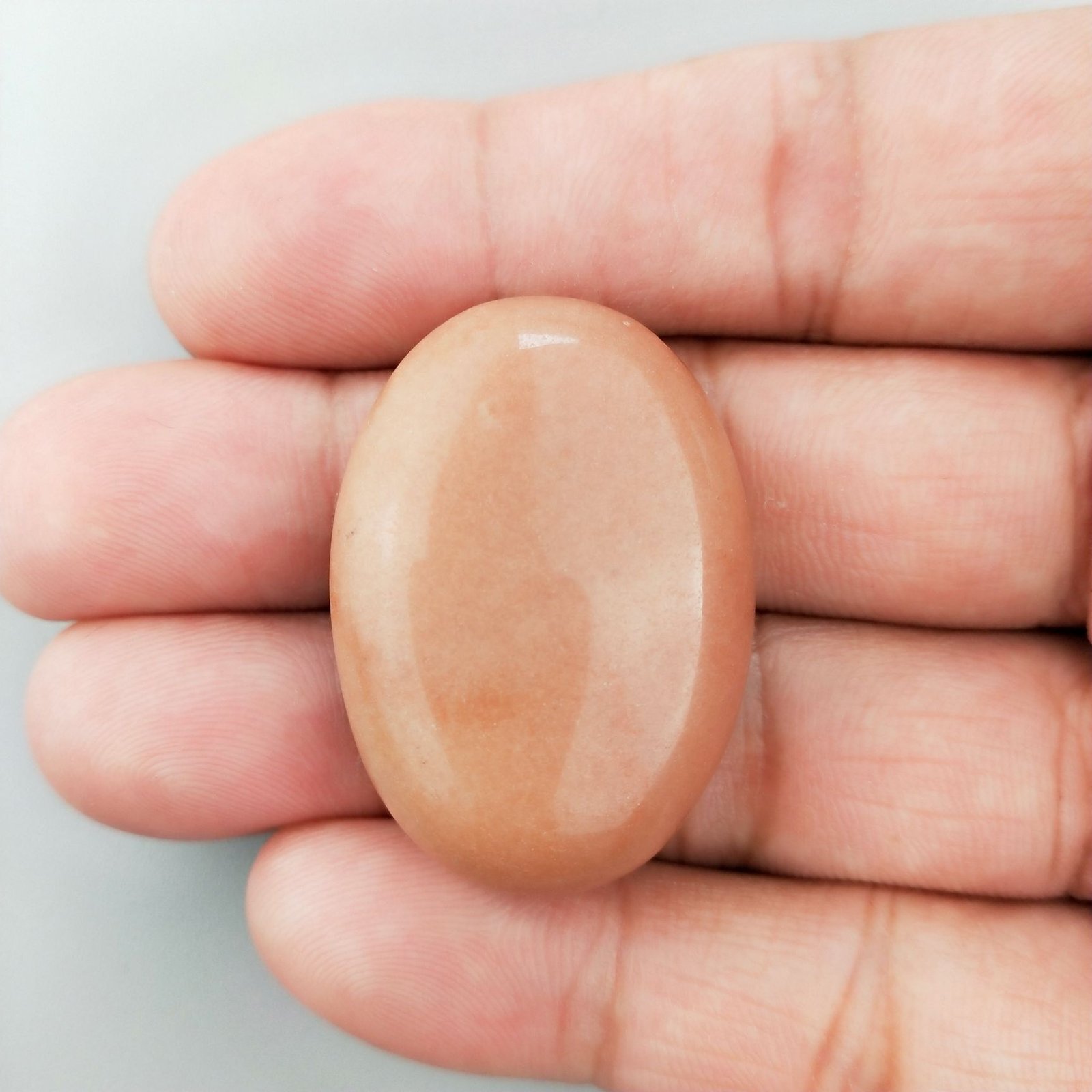 Avventurina Arancione Naturale Forma Ovale Piatto Cabochon Liscio Fatto a Mano36X25X11mm 89,30 Carati 1pz
