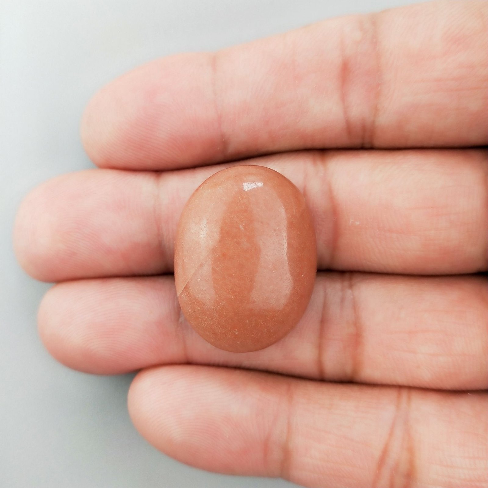 Avventurina Arancione Naturale Forma Ovale Piatto Cabochon Liscio Fatto a Mano 26X20X9mm 41,60 Carati 1pz