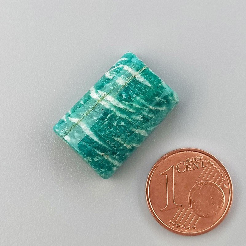 Amazzonite Russa Naturale Forma Rettangolare Piatto Cabochon Liscio Fatto a Mano 21X14X7mm 21,00 Carati 1pz