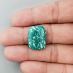 Amazzonite Russa Naturale Forma Rettangolare Piatto Cabochon Liscio Fatto a Mano 20X15X6mm 19,15 Carati 1pz