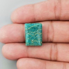 Amazzonite Russa Naturale Forma Rettangolare Piatto Cabochon Liscio Fatto a Mano 19X14X7mm 16,45 Carati 1pz