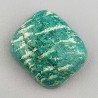 Amazzonite Russa Naturale Forma Quadrato Piatto Cabochon Liscio Fatto a Mano 17X15X6mm 17,20 Carati 1pz