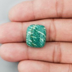 Amazzonite Russa Naturale Forma Quadrato Piatto Cabochon Liscio Fatto a Mano 17X15X6mm 17,20 Carati 1pz
