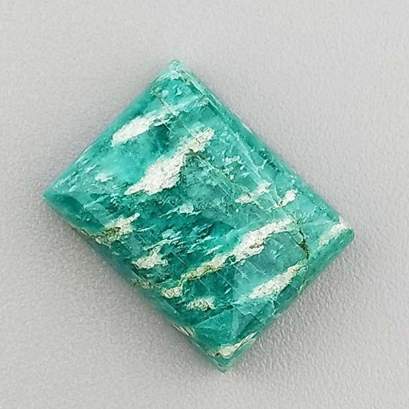 Amazzonite Russa Naturale Forma Rettangolare Piatto Cabochon Liscio Fatto a Mano 15X11X5mm 10,35 Carati 1pz