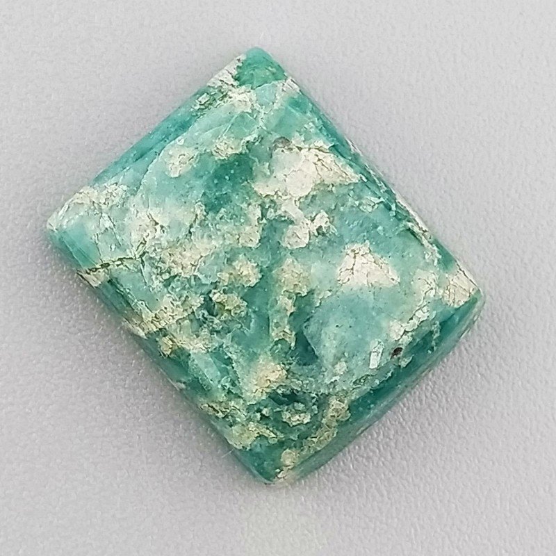 Amazzonite Russa Naturale Forma Rettangolare Piatto Cabochon Liscio Fatto a Mano 16X13X6mm 12,30 Carati 1pz