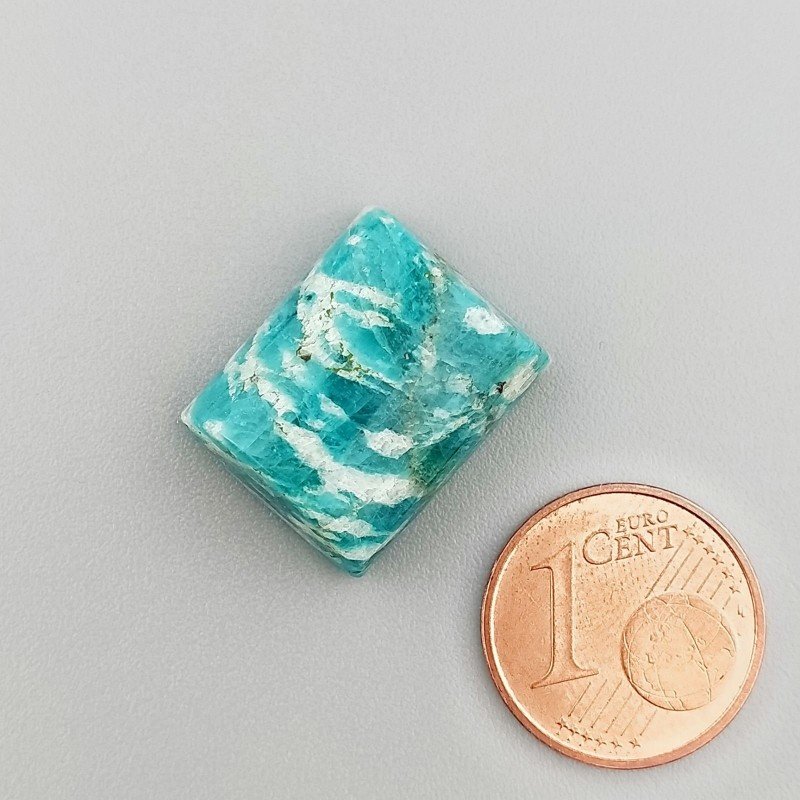 Amazzonite Russa Naturale Forma Rettangolare Piatto Cabochon Liscio Fatto a Mano 17X14X7mm 19,00 Carati 1pz