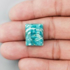 Amazzonite Russa Naturale Forma Rettangolare Piatto Cabochon Liscio Fatto a Mano 17X14X7mm 19,00 Carati 1pz
