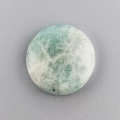 Amazzonite Brasiliana Naturale Forma Tondo Piatto Cabochon Liscio Fatto a Mano 23X24X7mm 32,90 Carati 1pz