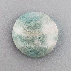 Amazzonite Brasiliana Naturale Forma Tondo Piatto Cabochon Liscio Fatto a Mano 23X24X7mm 32,50 Carati 1pz
