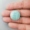 Amazzonite Brasiliana Naturale Forma Tondo Piatto Cabochon Liscio Fatto a Mano 23X23X9mm 36,45 Carati 1pz