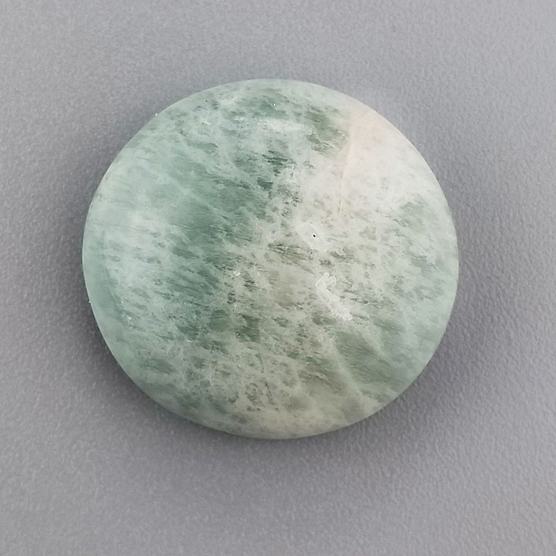 Amazzonite Brasiliana Naturale Forma Tondo Piatto Cabochon Liscio Fatto a Mano 21X21X7mm 27,30 Carati 1pz