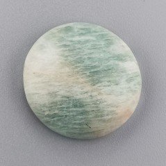 Amazzonite Brasiliana Naturale Forma Tondo Piatto Cabochon Liscio Fatto a Mano 25X25X7mm 35,10 Carati 1pz