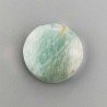 Amazzonite Brasiliana Naturale Forma Tondo Piatto Cabochon Liscio Fatto a Mano 22X22X7mm 31,70 Carati 1pz