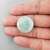 Amazzonite Brasiliana Naturale Forma Tondo Piatto Cabochon Liscio Fatto a Mano 23X23X5mm 22,60 Carati 1pz