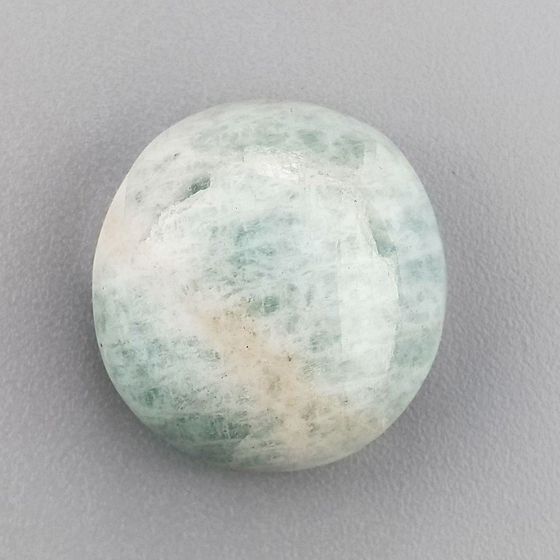 Amazzonite Brasiliana Naturale Forma Tondo Piatto Cabochon Liscio Fatto a Mano 19X20X9mm 31,10 Carati 1pz