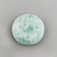 Amazzonite Brasiliana Naturale Forma Tondo Piatto Cabochon Liscio Fatto a Mano 18X18X6mm 17,45 Carati 1pz