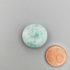 Amazzonite Brasiliana Naturale Forma Tondo Piatto Cabochon Liscio Fatto a Mano 18X18X6mm 17,45 Carati 1pz