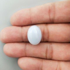 Calcedonio Naturale Forma Ovale Piatto Cabochon Liscio Fatto a Mano 17X13X10mm 19,50 Carati 1pz