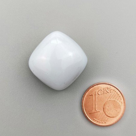 Calcedonio Naturale Forma Cuscino Piatto Cabochon Liscio Fatto a Mano 19X19X12mm 37,50 Carati 1pz