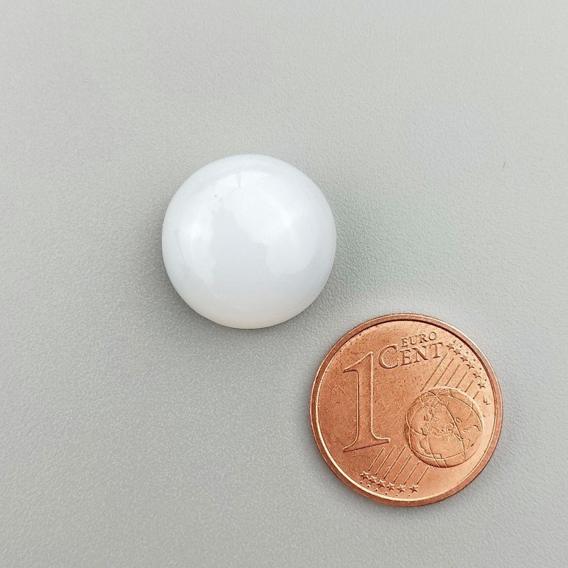 Calcedonio Naturale Forma Tondo Piatto Cabochon Liscio Fatto a Mano 15X15X7mm 11,50 Carati 1pz
