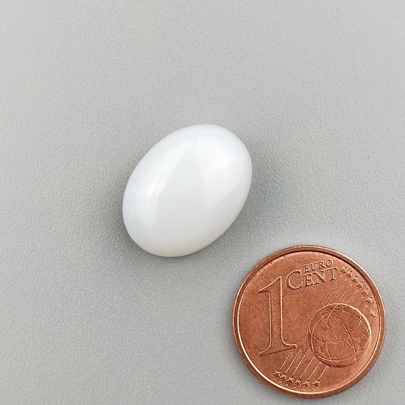 Calcedonio Naturale Forma Ovale Piatto Cabochon Liscio Fatto a Mano 16X12X6mm 9,60 Carati 1pz