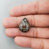Agata Turritella Naturale Forma Goccia Piatto Cabochon Liscio Fatto a Mano 21X16X7mm 18,10 Carati 1pz