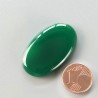 Onice Verde Forma Ovale Piatto Cabochon Liscio Fatto a Mano 36X23X5mm 8,25gm 1pz
