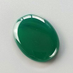 Onice Verde Forma Ovale Piatto Cabochon Liscio Fatto a Mano 32X24X5mm 7,00gm 1pz