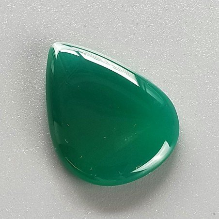 Onice Verde Forma Gocce Piatto Cabochon Liscio Fatto a Mano 27X18X4mm 3,57gm 1pz