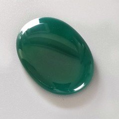 Onice Verde Forma Ovale Piatto Cabochon Liscio Fatto a Mano 34X24X5mm 8,55gm 1pz