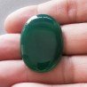 Onice Verde Forma Ovale Piatto Cabochon Liscio Fatto a Mano 34X24X5mm 8,55gm 1pz