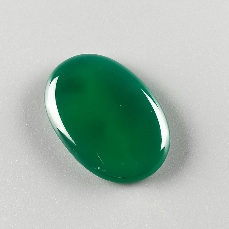 Onice Verde Forma Ovale Piatto Cabochon Liscio Fatto a Mano 33X23X5mm 7,67gm 1pz