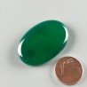 Onice Verde Forma Ovale Piatto Cabochon Liscio Fatto a Mano 33X23X5mm 7,67gm 1pz