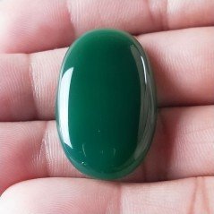 Onice Verde Forma Ovale Piatto Cabochon Liscio Fatto a Mano 33X21X7mm 8,05gm 1pz Onice Verde Forma Ovale Piatto Cabochon Liscio Fatto a Mano 33X21X7mm 8,05gm 1pz
