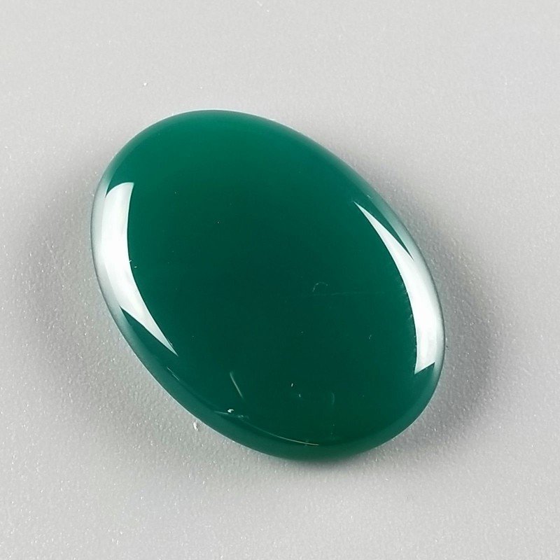 Onice Verde Forma Ovale Piatto Cabochon Liscio Fatto a Mano 32X22X6mm 6,97gm 1pz