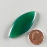 Onice Verde Forma Marquise Piatto Cabochon Liscio Fatto a Mano 41X19X5mm 5,93gm 1pz