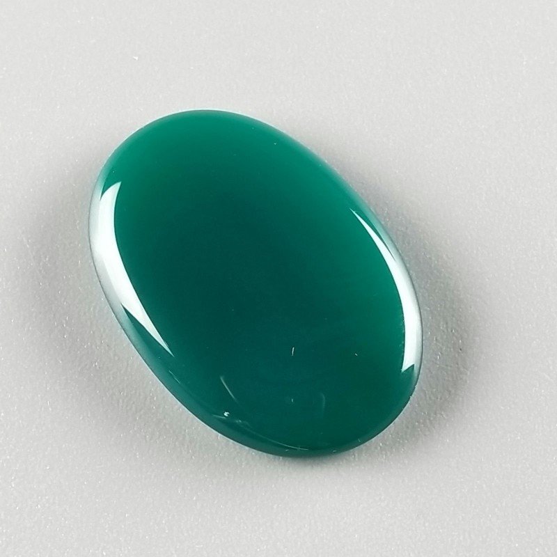 Onice Verde Forma Ovale Piatto Cabochon Liscio Fatto a Mano 28X19X4mm 4,20gm 1pz