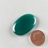 Onice Verde Forma Ovale Piatto Cabochon Liscio Fatto a Mano 28X19X4mm 4,20gm 1pz