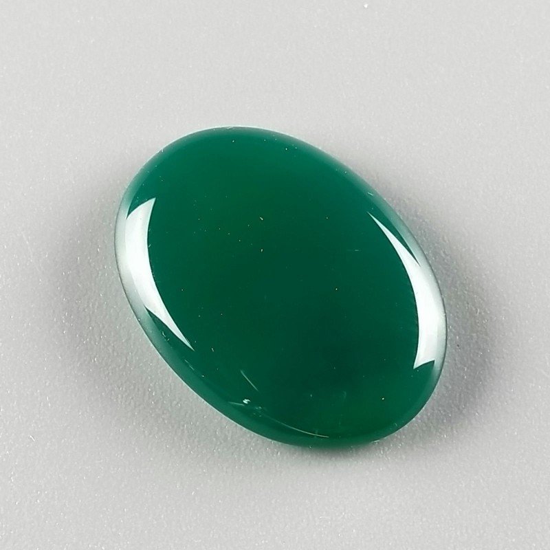Onice Verde Forma Ovale Piatto Cabochon Liscio Fatto a Mano 27X19X4mm 4,15gm 1pz