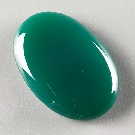 Onice Verde Forma Ovale Piatto Cabochon Liscio Fatto a Mano 28X18X5mm 4,76gm 1pz