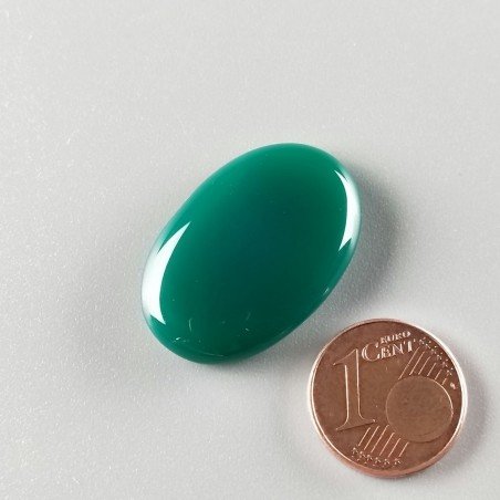 Onice Verde Forma Ovale Piatto Cabochon Liscio Fatto a Mano 28X18X5mm 4,76gm 1pz