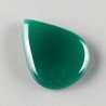 Onice Verde Forma Gocce Piatto Cabochon Liscio Fatto a Mano 29X22X5mm 4,95gm 1pz