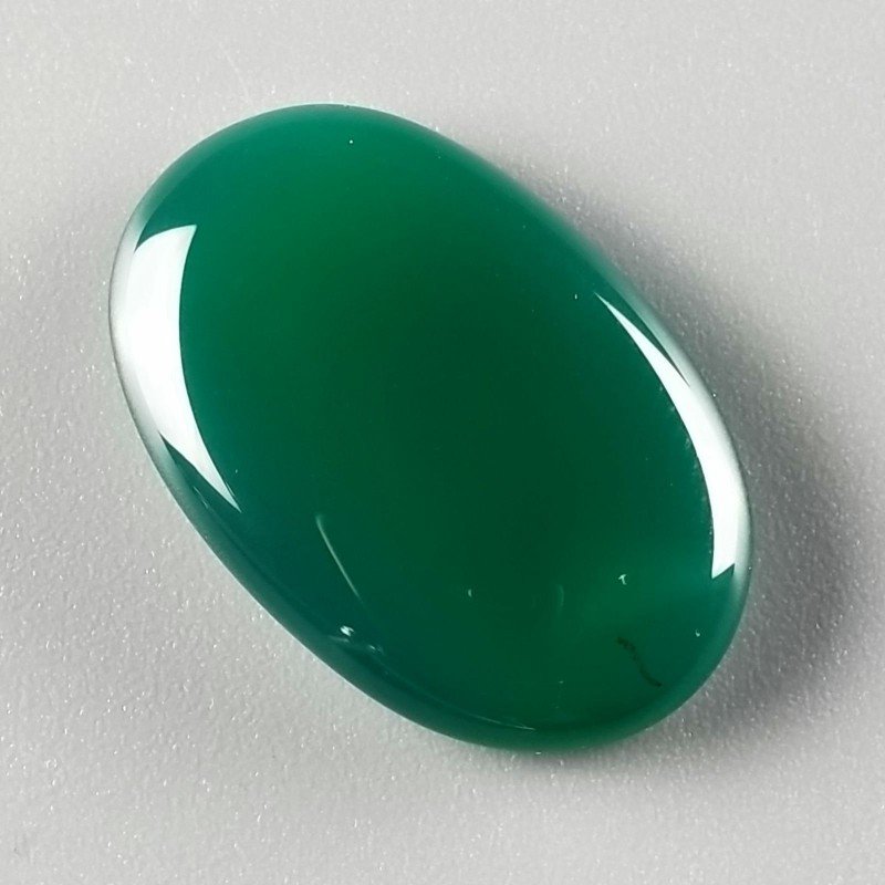 Onice Verde Forma Ovale Piatto Cabochon Liscio Fatto a Mano 32X19X5mm 6,10gm 1pz
