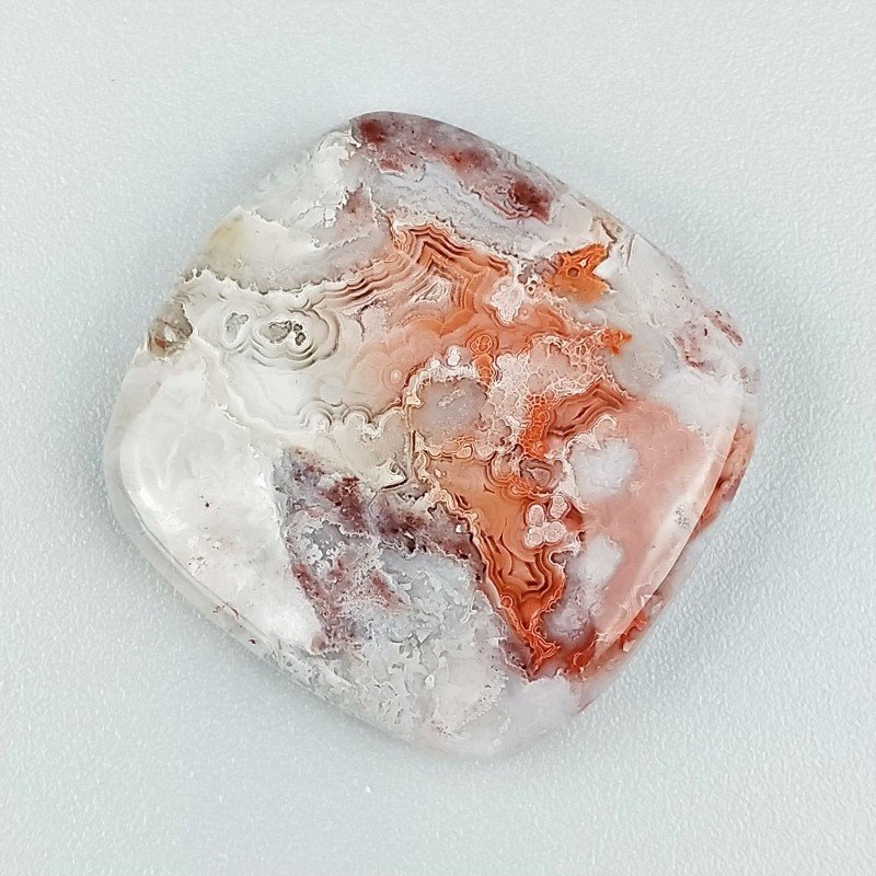 Cabochon di Agata Crazy Lace Naturale Cuscino, Piatto e Liscio, 26x25 mm, 8,15 g, Fatto a Mano
