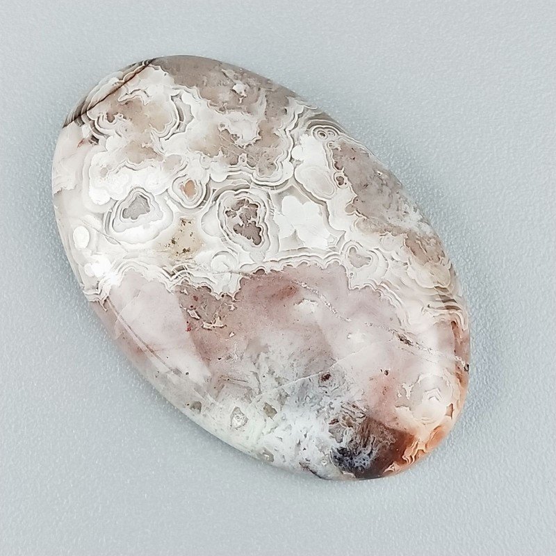 Cabochon di Agata Crazy Lace Naturale Ovale, Piatto e Liscio, 37x23 mm, 9,95 g, Fatto a Mano